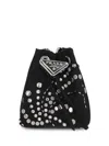 Prada Black Polyamide Bucket Bag In Black