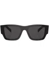 Prada Logo-arm Square-frame Sunglasses In Black