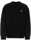 Prada Triangle-logo Cotton Sweatshirt In Schwarz