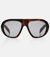 Prada Tortoiseshell Pilot-frame Sunglasses In Black