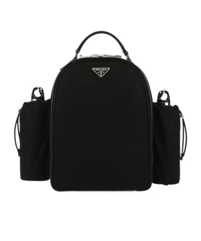Prada Logo Backpack In Black