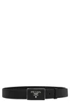 Prada Logo Belt In Black