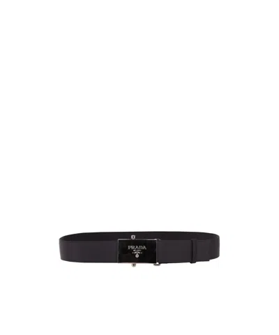 Prada Logo Belt In Black