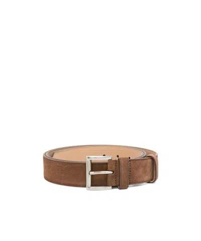 Prada Logo Belt In Brown