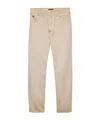 Prada Mens Neutral Bull Brand-plaque Straight-leg Jeans In Natural Color