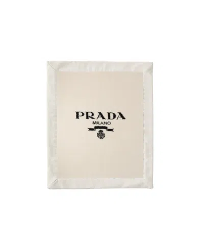 Prada Logo Blanket In Tan/black