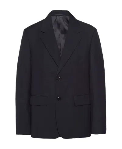 Prada Logo Blazer In Black