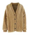 Prada Camel Wool Blend Cardigan In Snow White