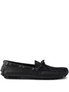 Prada Deer Leather Loafers For Men In Black