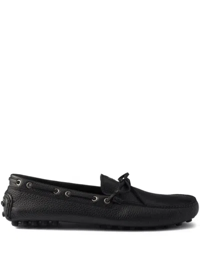 PRADA LOGO BOAT SHOES