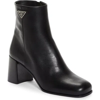 Prada Logo Bootie In Nero