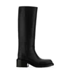 Prada Leather Boots In Black