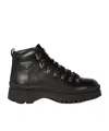 Prada Logo Leather Ankle Boots Boots And Ankle Boots Black In Black