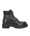 Prada Logo-plaque Leather Ankle Boots In Black