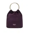 Prada Mini Bucket Bag In Plum Suede In Purple