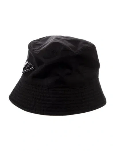 Pre-owned Prada Logo Bucket Hat In Black