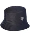 Prada Logo Bucket Hat In Black