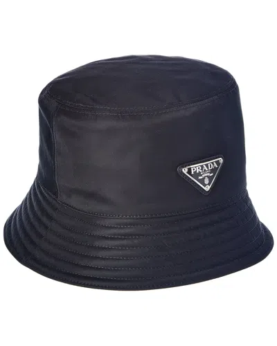 Prada Logo Bucket Hat In Black