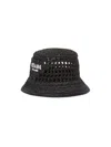 Prada Woven Fabric Bucket Hat In Black  