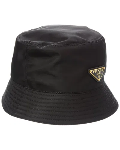 Prada Logo Bucket Hat In Black