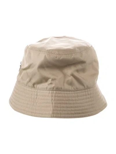Pre-owned Prada Logo Bucket Hat In Neutral