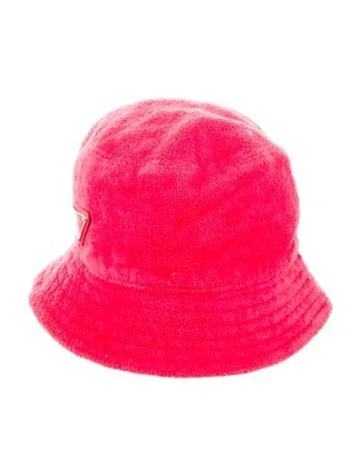 Pre-owned Prada Logo Bucket Hat In Pink