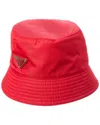 Prada Reversible Nylon Hat In Red