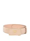 Prada Logo-buckle Belt In Neutral