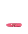Prada Logo Buckle Belt In Pink