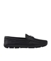 Prada Drive Leather Loafers In Black