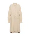 Prada Gradient-effect Silk Midi Dress In Snow White