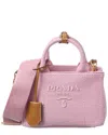Prada Logo Canvas & Leather Tote