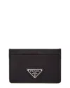 Prada Logo Canvas & Saffiano Leather Card Case