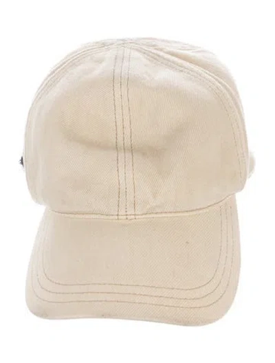 Pre-owned Prada Logo Canvas Baseball Cap In Neutral
