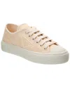 Prada Logo Canvas Sneaker In Beige