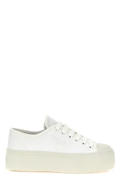 Prada Logo Canvas Sneakers