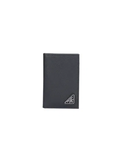 Prada Logo Card Holder In Black  