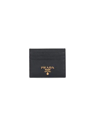 Prada Logo Card Holder In Black  