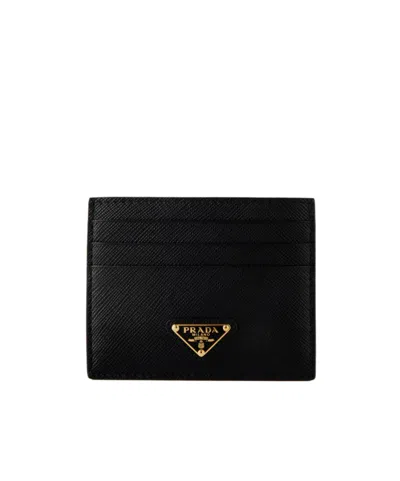 Prada Logo Card Holder In Black