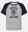 Prada Logo Intarsia Knit Top In Grey