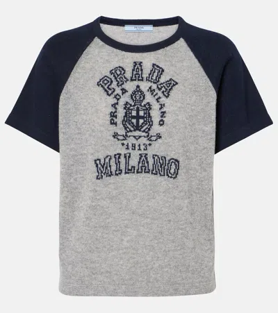 PRADA LOGO CASHMERE T-SHIRT