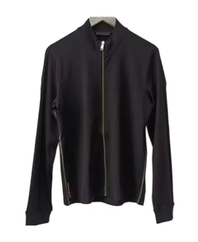 Prada Logo Casual Jacket In Black