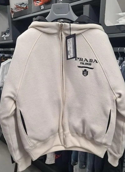 Prada Logo Casual Jacket In White