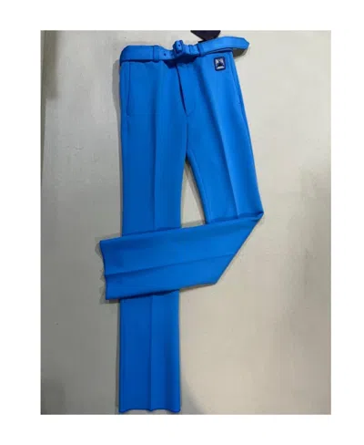 Prada Logo Casual Pants In Blue