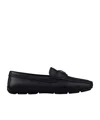 Prada Drive Leather Loafers In Black