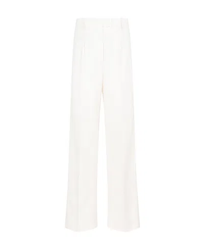 Prada Logo Casual Trousers In Nude