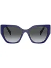 Prada Logo Cat-eye Frame Sunglasses In Black