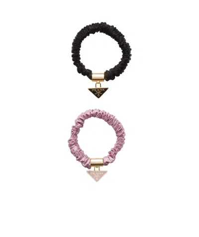 PRADA SATIN CREPE ELASTIC HAIR TIES