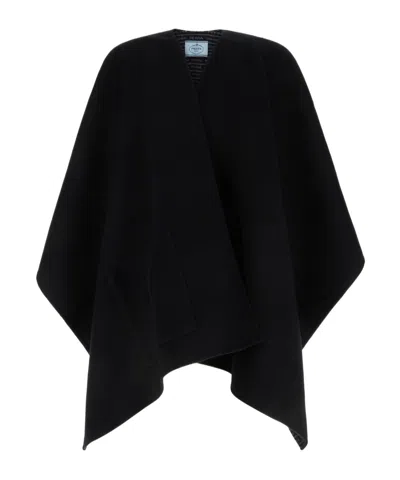Prada Black Logo Cape