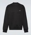 Prada Black Wool Sweater With Logo In Black